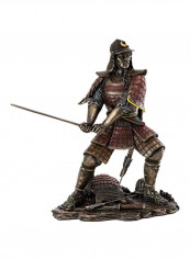 Medieval Japanese Samurai Statue Gold/Red/Black 8.25x6x4inch