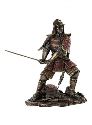 Medieval Japanese Samurai Statue Gold/Red/Black 8.25x6x4inch