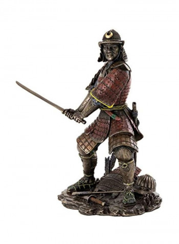 Medieval Japanese Samurai Statue Gold/Red/Black 8.25x6x4inch