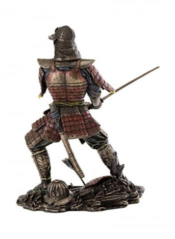 Medieval Japanese Samurai Statue Gold/Red/Black 8.25x6x4inch