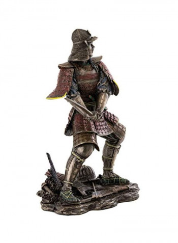 Medieval Japanese Samurai Statue Gold/Red/Black 8.25x6x4inch