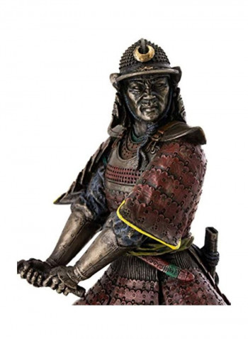 Medieval Japanese Samurai Statue Gold/Red/Black 8.25x6x4inch