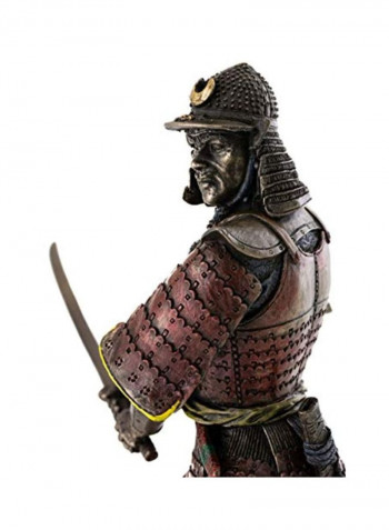 Medieval Japanese Samurai Statue Gold/Red/Black 8.25x6x4inch