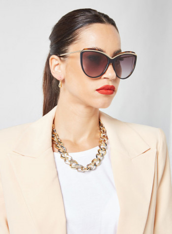 Women's Full Rim Acetate Tea Cup Sunglasses - Lens Size: 60 mm