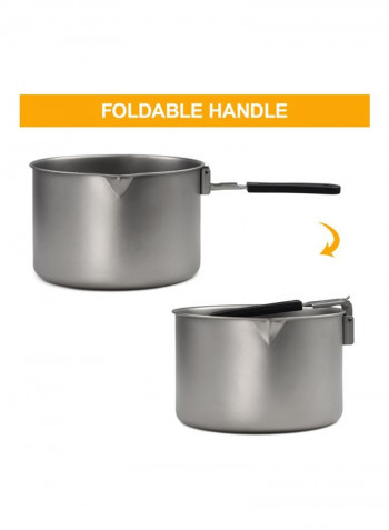 Titanium Pot With Foldable Handle For Camping Hiking 2800مل
