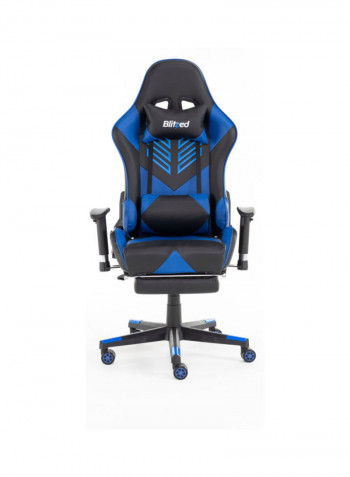 Gaming Chair Racing Style With Retractable Footrest Blue/Black 135x74x21cm