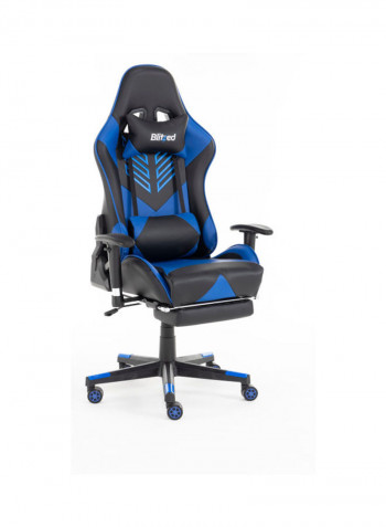 Gaming Chair Racing Style With Retractable Footrest Blue/Black 135x74x21cm