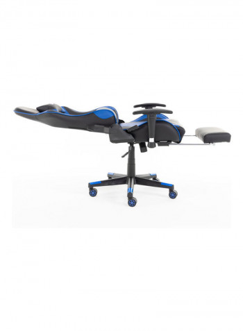 Gaming Chair Racing Style With Retractable Footrest Blue/Black 135x74x21cm