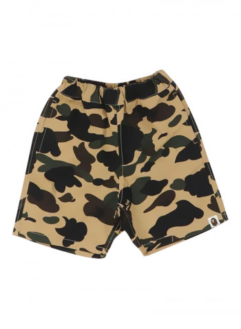 1st Camo Printed Shorts Beige/Black/Green