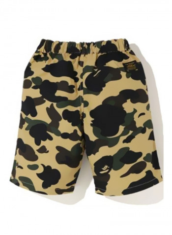 1st Camo Printed Shorts Beige/Black/Green