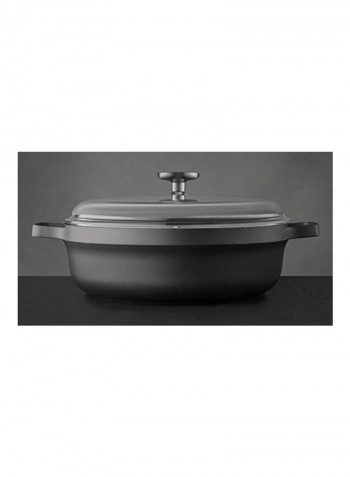 Gem Casting Pan With Lid Black/Clear 28x28cm
