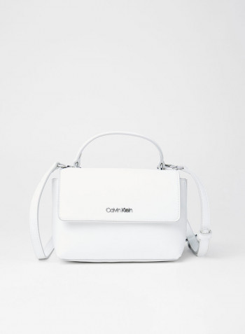 Flap Over Crossbody Bag White