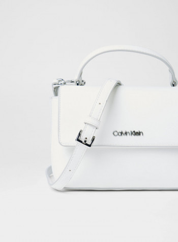 Flap Over Crossbody Bag White