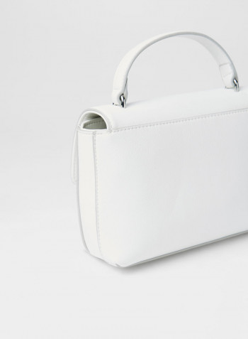Flap Over Crossbody Bag White