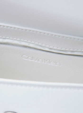Flap Over Crossbody Bag White