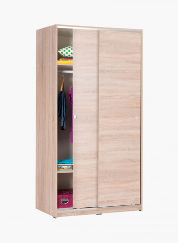 2-Sliding Door Wardrobe Beige 94 x 182 x 52centimeter