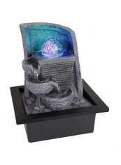 Portable Tabletop Decorative Water Fountain Silver/Black