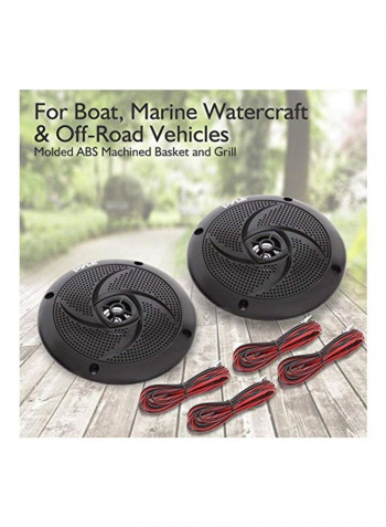 2-Piece Stereo Marine Speaker B078JBSPRJ Black