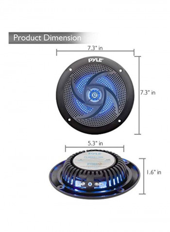 2-Piece Stereo Marine Speaker B078JBSPRJ Black
