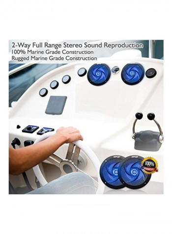 2-Piece Stereo Marine Speaker B078JBSPRJ Black