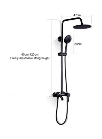 Light Luxury Fashion Shower Set Black 83 x 18 x 47cm