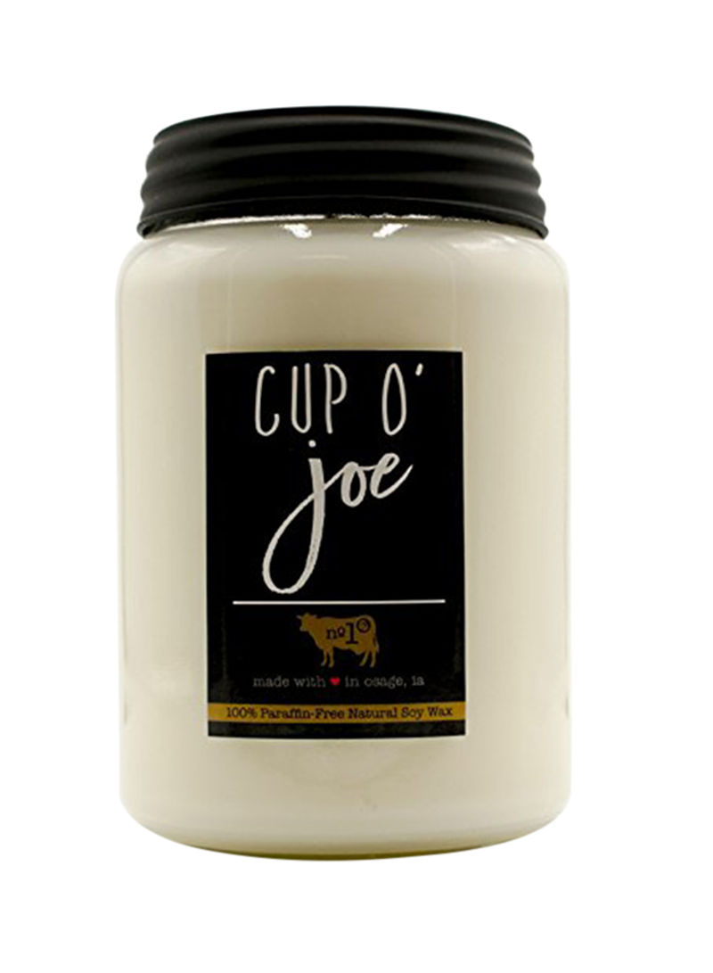 Milkhouse Candle Farmhouse Collection, 26 Ounce Canning Jar, Cup O Joe