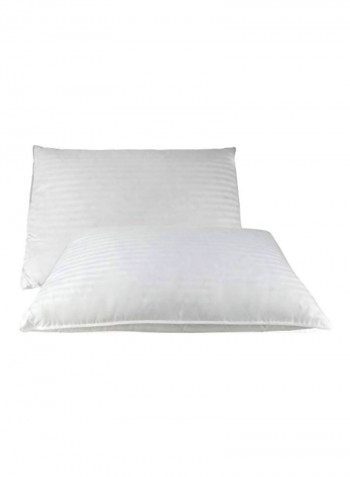 2-Piece Cotton Pillow Set White 20x26inch