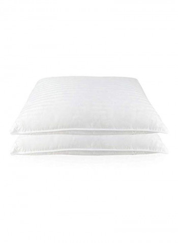 2-Piece Cotton Pillow Set White 20x26inch