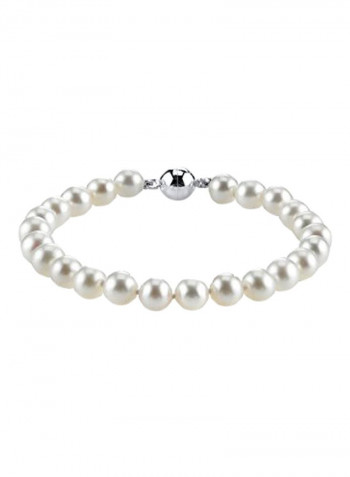 Silver Plated Pearl Studded Bracelet