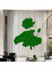3D Lotus Flower Wall Sticker Green