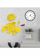3D Acrylic Lotus Flower Wall Sticker Gold 60x90cm