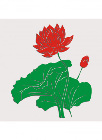 3D Acrylic Lotus Flower Wall Sticker Multicolour 60x90cm