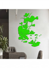 Flower Pattern Sticker Green 60x90cm