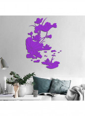 Lotus Plant Flower Pattern Wall Sticker Purple