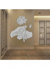 3D Acrylic Lotus Flower Wall Sticker Grey