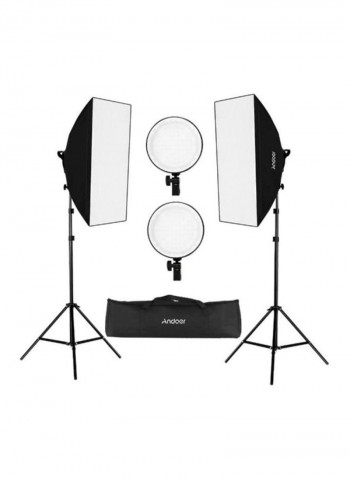Photography Studio Softbox LED Light Kit 50x70cm Black/White