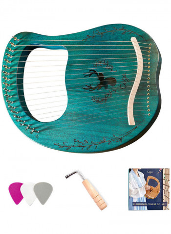 19-String Wooden Lyre Harp