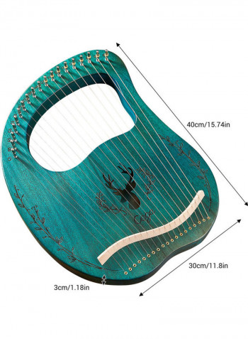 19-String Wooden Lyre Harp