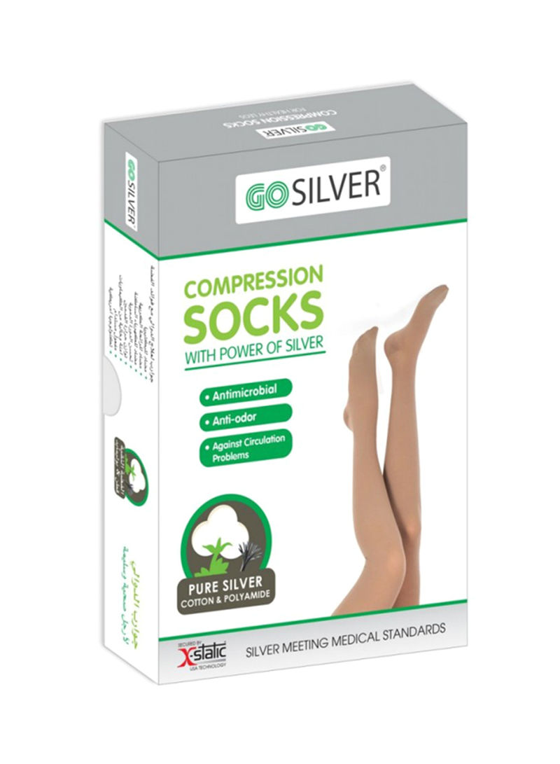 Panty Hose Compression Socks, Class 3 (34-46 mmHg) Open Toe Flesh