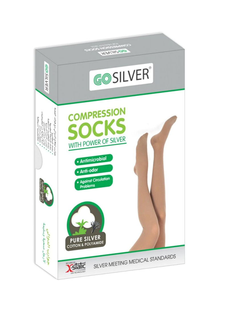 Panty Hose Compression Socks, Class 3 (34-46 Mmhg) Open Toe Flesh