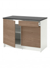 Base Cabinet With Doors And Drawer Grey/White/Silver 120centimeter