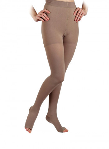 Panty Hose Compression Socks, Class 3 (34-46 Mmhg) Open Toe Flesh