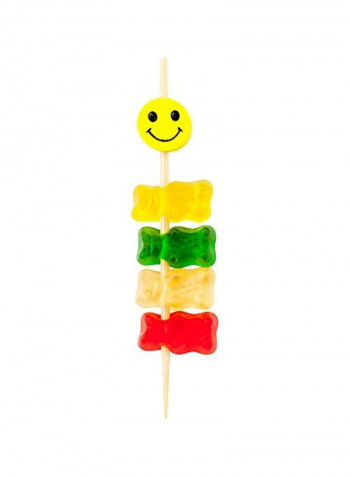 1000-Piece Smiley Face Skewers Beige/Yellow 4inch