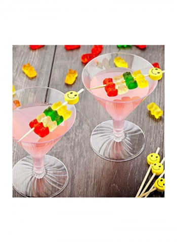 1000-Piece Smiley Face Skewers Beige/Yellow 4inch