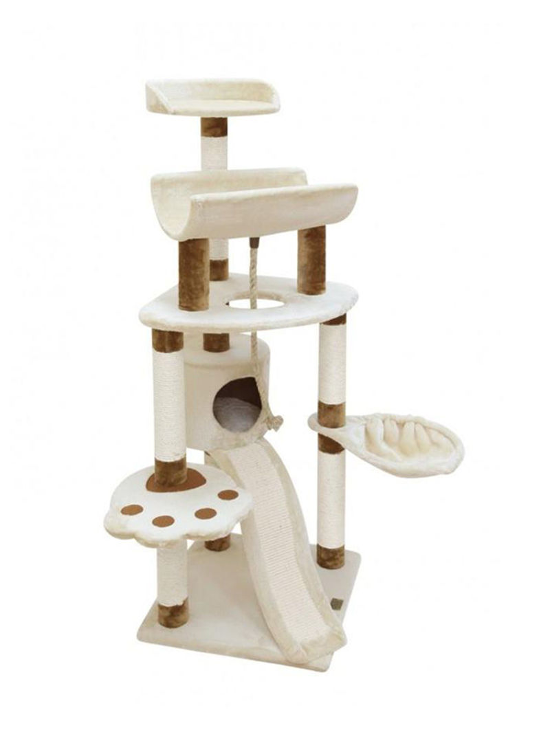 Shantal Cat Pole With Hanging Rope Toys Beige/Brown