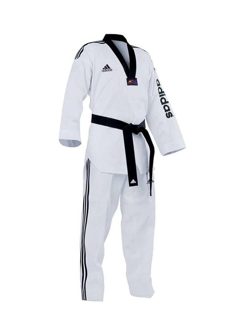 Adi-Supermaster II Taekwondo Uniform - White/Black, 160cm 160cm
