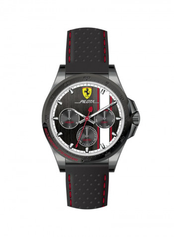 Men's Leather Quartz Chronograph Wrist Watch With Calendar Display 830658