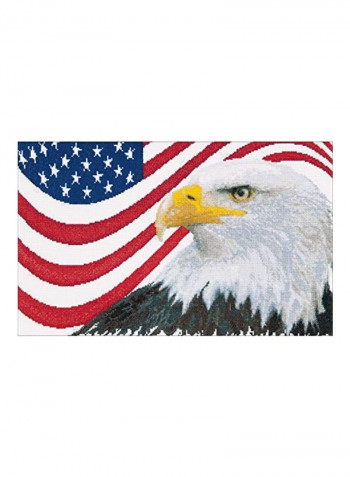 American Eagle Cross Stitch Kit White/Blue/Red
