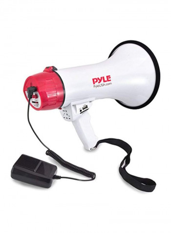 Bluetooth Bullhorn PA Megaphone With Wired Microphone PMP42BT PMP42BT White/Pink/Black