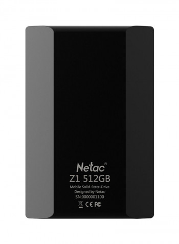 Netac Z1 USB 3.0 Portable External Hard Drive 512غيغابايت أسود